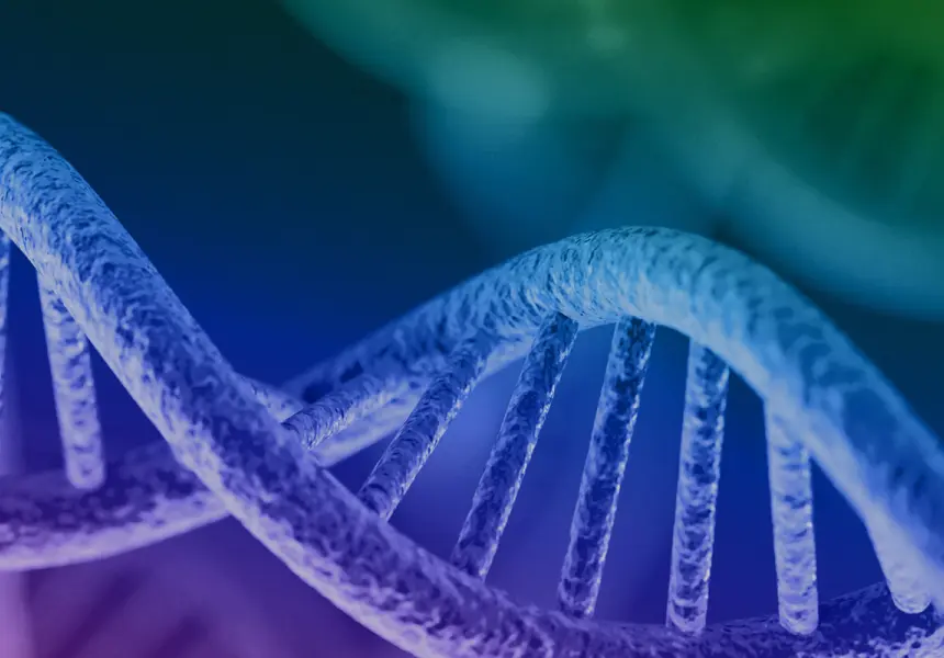 Illustration of a double-helix dna strand